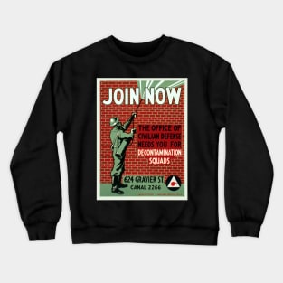 Restored and Enlarged WPA Office of Civilian Defense Decon Poster Crewneck Sweatshirt